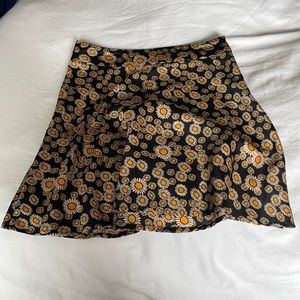 Free People size 0 navy and orange flower mini skirt
